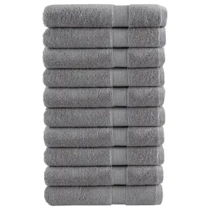 Ręczniki premium, SOLUND, 10 szt., szare, 100x200 cm, 600 g/m²
