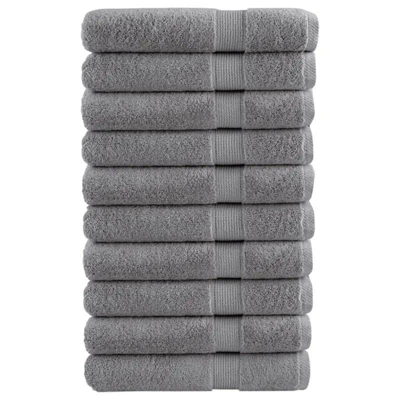 Ręczniki premium, SOLUND, 10 szt., szare, 100x200 cm, 600 g/m²