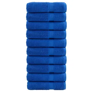 Ręczniki premium, SOLUND, 10 szt., niebieskie, 50x100 cm, 600 g/m²