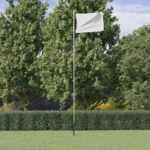 Segmentowy maszt flagowy, srebrny, 6,08 m, aluminium