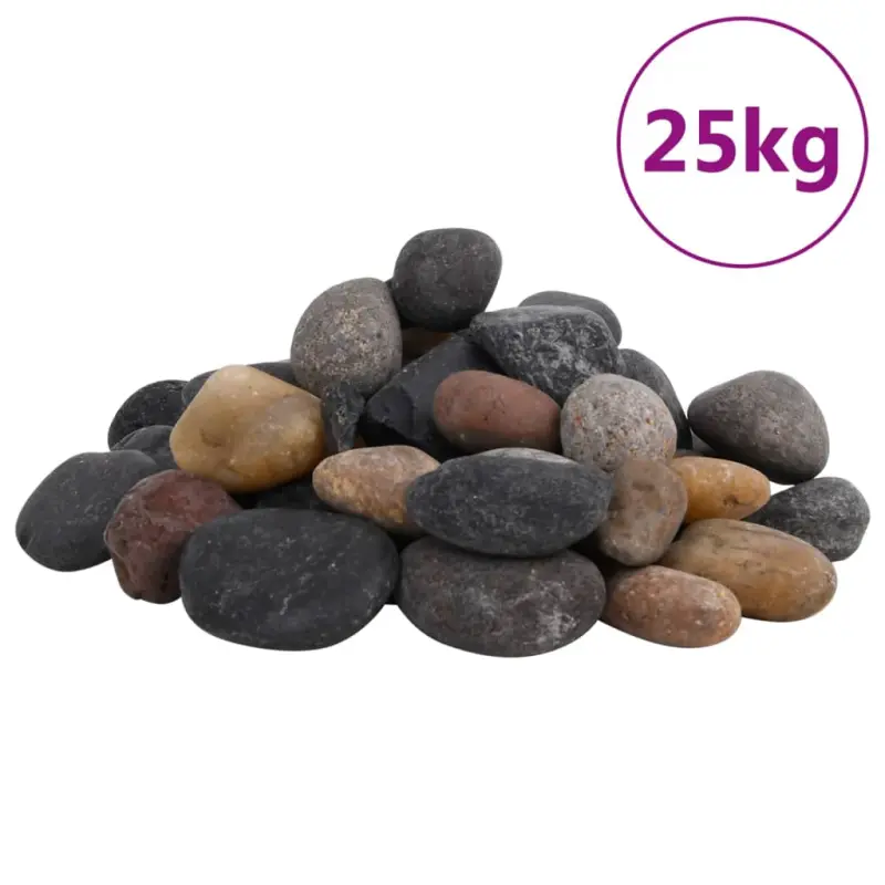 Polerowane kamyki, 25 kg, różnokolorowe, 5-8 cm