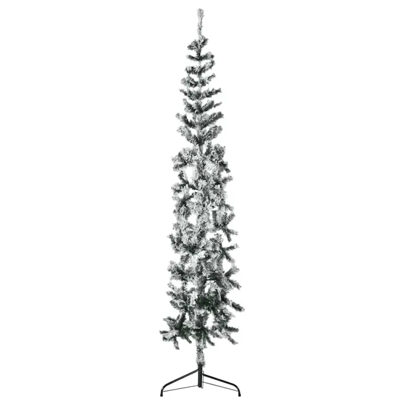 Smukła choinka połówka, sztuczna, ośnieżona, 240 cm