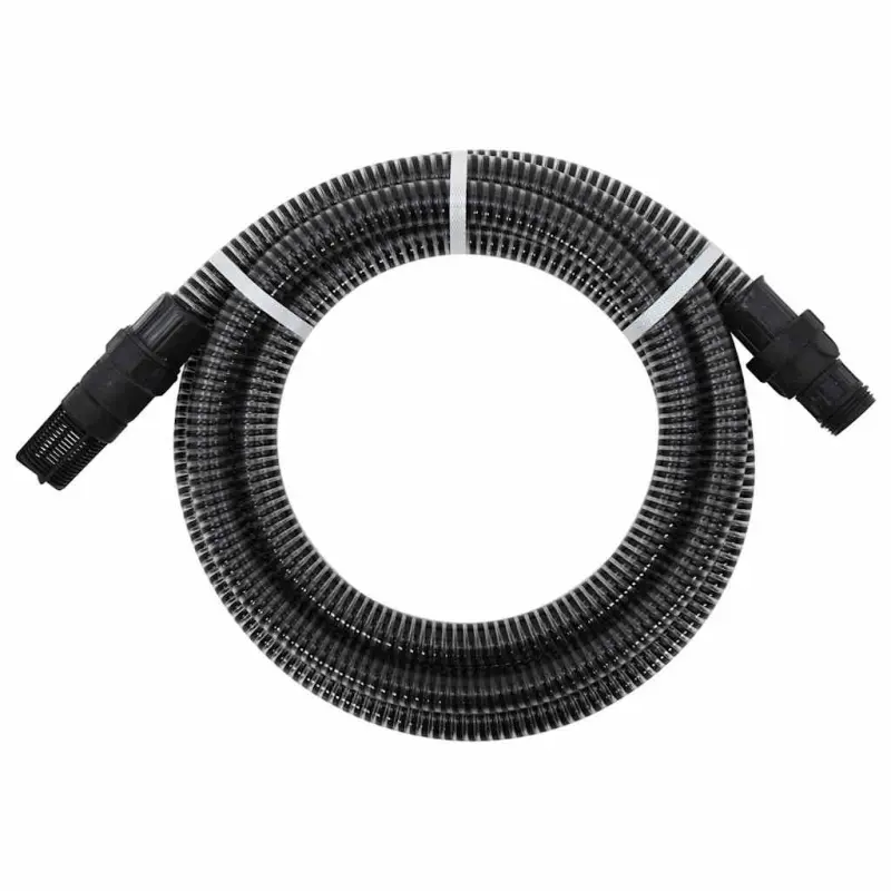 Wąż ssący z mosiężnymi złączami, czarny, 1 10 m, PVC