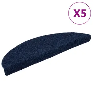 Maty na schody samoprzylepne 5 szt. 56x17x3 cm granatowe półokrągłe