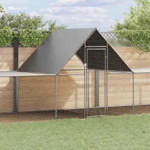 Woliera dla kur, 10 x 2 x 2 m, galwanizowana stal