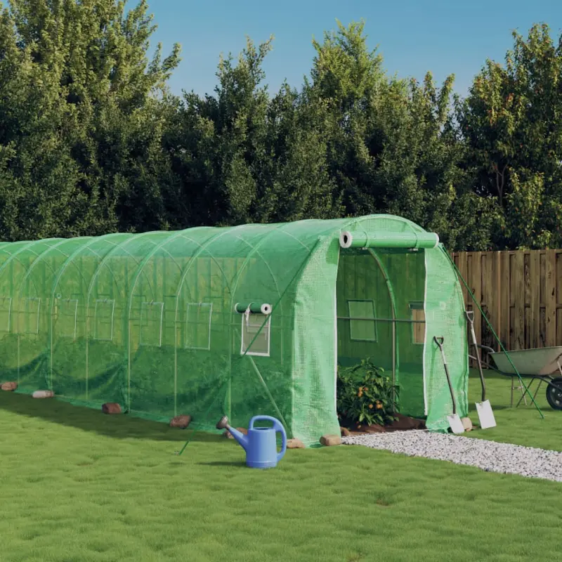 Szklarnia ze stalową ramą, zielona, 36 m², 18x2x2 m
