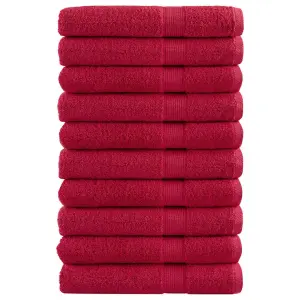 Ręczniki premium SOLUND 10 szt., czerwone, 80x200 cm, 600 g/cm²