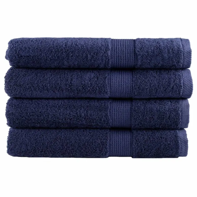 Ręczniki premium, SOLUND, 4 szt., granatowe, 100x200 cm, 600 g/m²