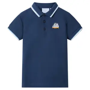 Koszulka dziecięca polo, ciemnoniebieska, 116