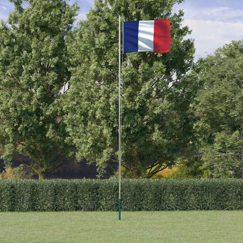Flaga Francji z masztem, 6,08 m, aluminium