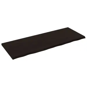 Blat stołu, ciemnobrązowy, 160x60x(2-4) cm, lite drewno dębowe