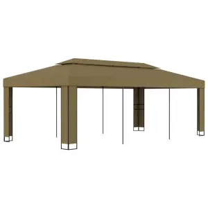 Altana z podwójnym dachem, 3x6 m, taupe, 180 g/m²