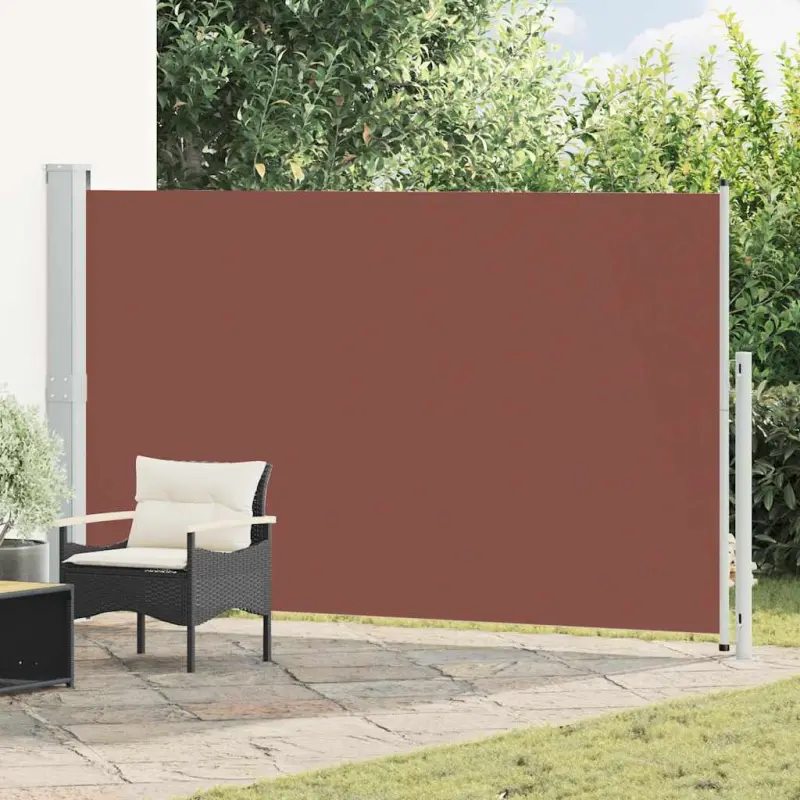 Zwijana markiza boczna na taras, 180x300 cm, brązowa