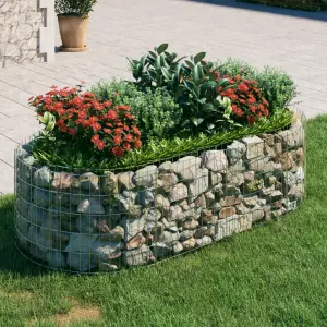 Podwyższona donica gabionowa galwanizowane żelazo 200x100x50 cm