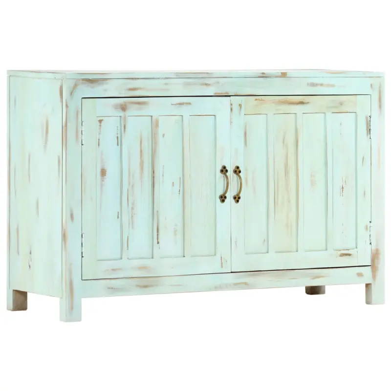 Szafka, jasnoniebieska, 110x35x70 cm, lite drewno mango