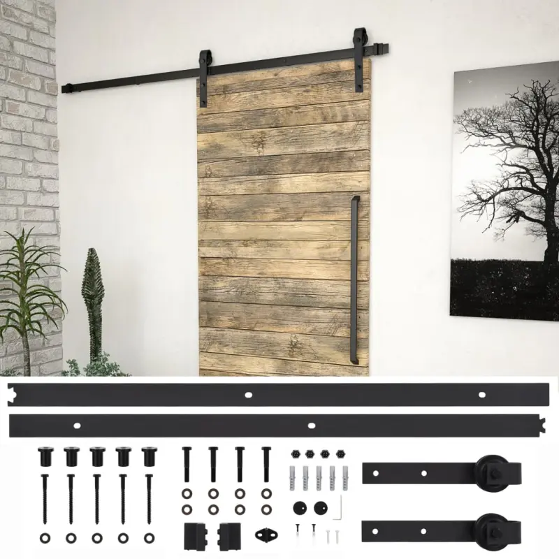 System do montażu drzwi przesuwnych SKIEN, 200 cm, stal, czarny