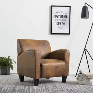 Sofa Chair Brown 70x69x72 cm Skóra syntetyczna zamszowa