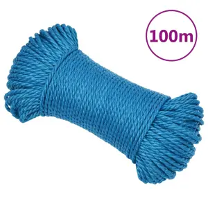 Linka robocza, niebieska, 6 mm, 100 m, polipropylen