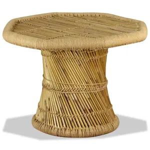Stolik kawowy, bambusowy, ośmiokątny, 60 x 60 x 45 cm