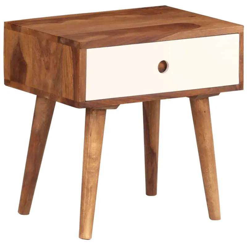Stolik nocny, lite drewno akacjowe, 45 x 30 x 45 cm