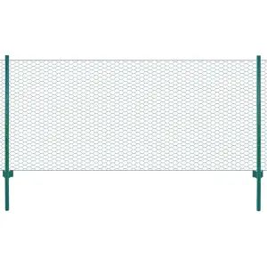 Siatka ogrodzeniowa ze słupkami, stal, 25 x 0,75 m, zielony