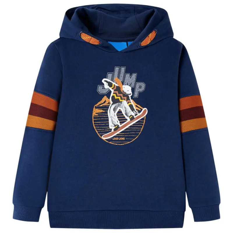 Dziecięca bluza z kapturem, granatowa, 116