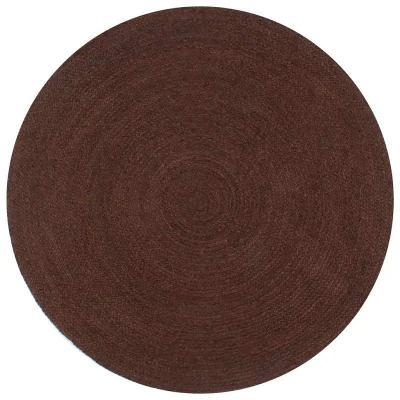 Ręcznie wykonany dywanik z juty, okrągły, 90 cm, brązowy
