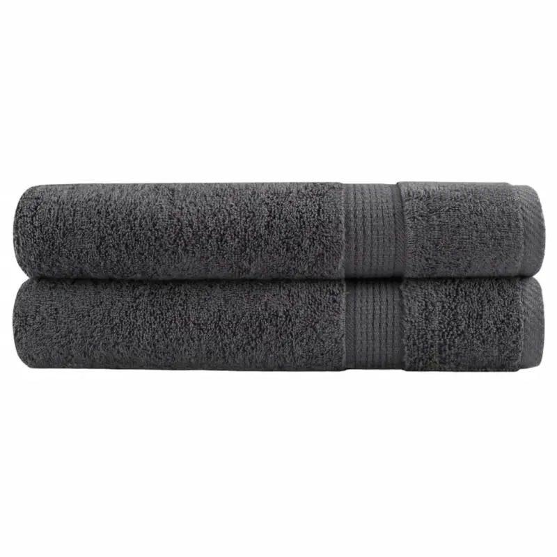 Ręczniki premium, SOLUND, 2 szt., antracytowe, 80x200 cm, 600 g/m²
