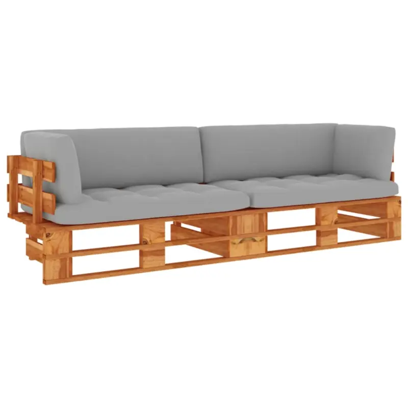Meble ogrodowe sofa 2-osobowa z palet drewno sosnowe miodowy brąz