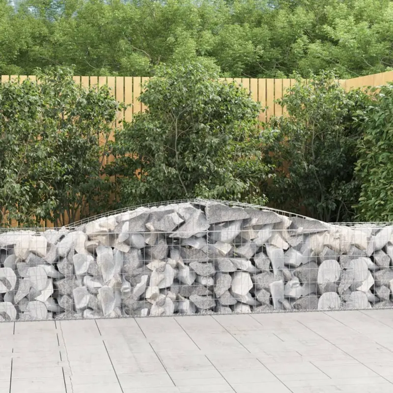 Kosze gabionowe, 15 szt, 400x50x60/80 cm, galwanizowane żelazo