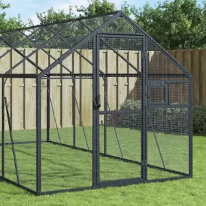 Woliera, antracytowa, 1,79x4x1,85 m, aluminium