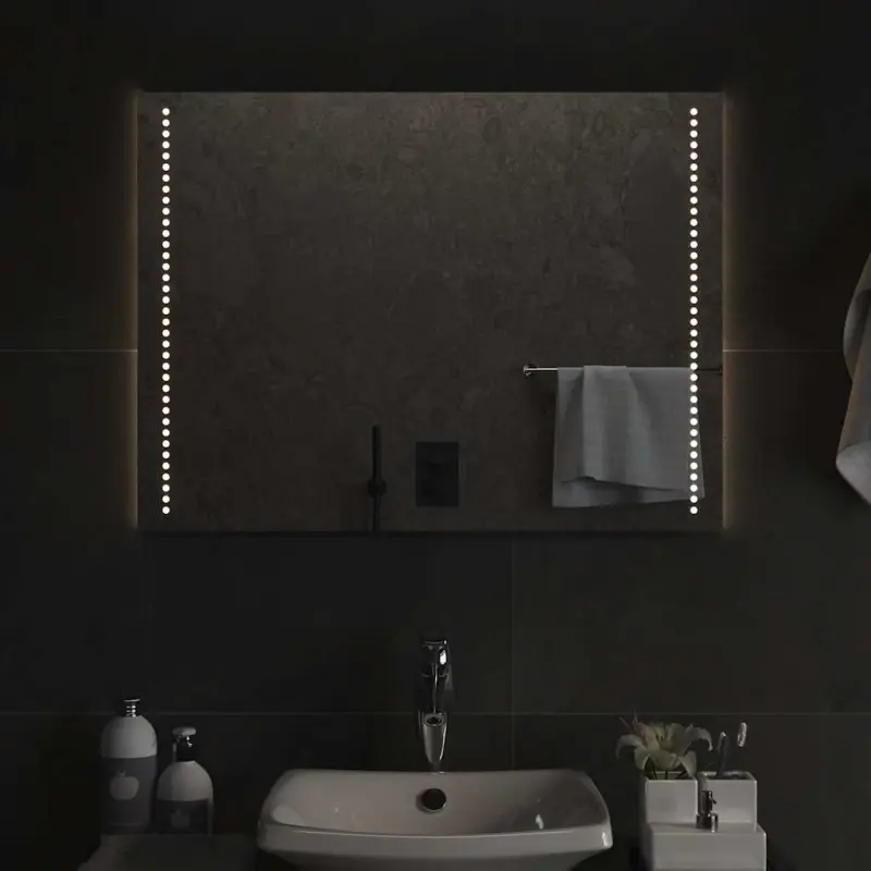 Lustro łazienkowe z LED, 80x60 cm
