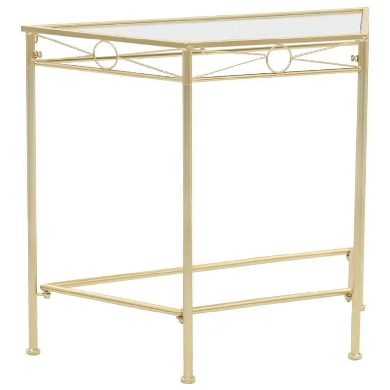 Stolik boczny w stylu vintage, metalowy, 87 x 34 x 73 cm, złoty