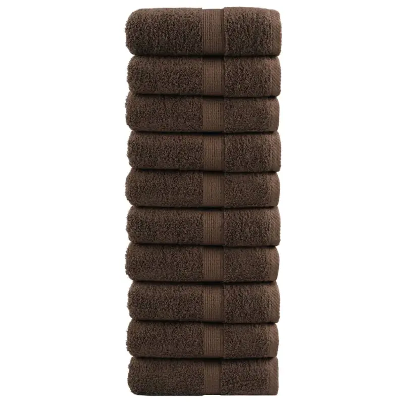 Ręczniczki premium, SOLUND, 10 szt., brązowe, 30x50 cm, 600 g/m²