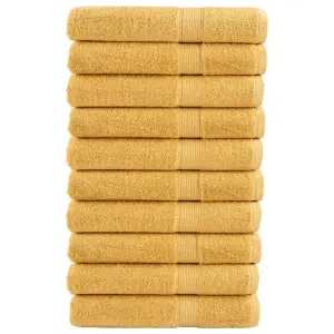 Ręczniki premium, SOLUND, 10 szt., złote, 80x200 cm, 600 g/m²