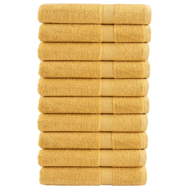 Ręczniki premium, SOLUND, 10 szt., złote, 80x200 cm, 600 g/m²