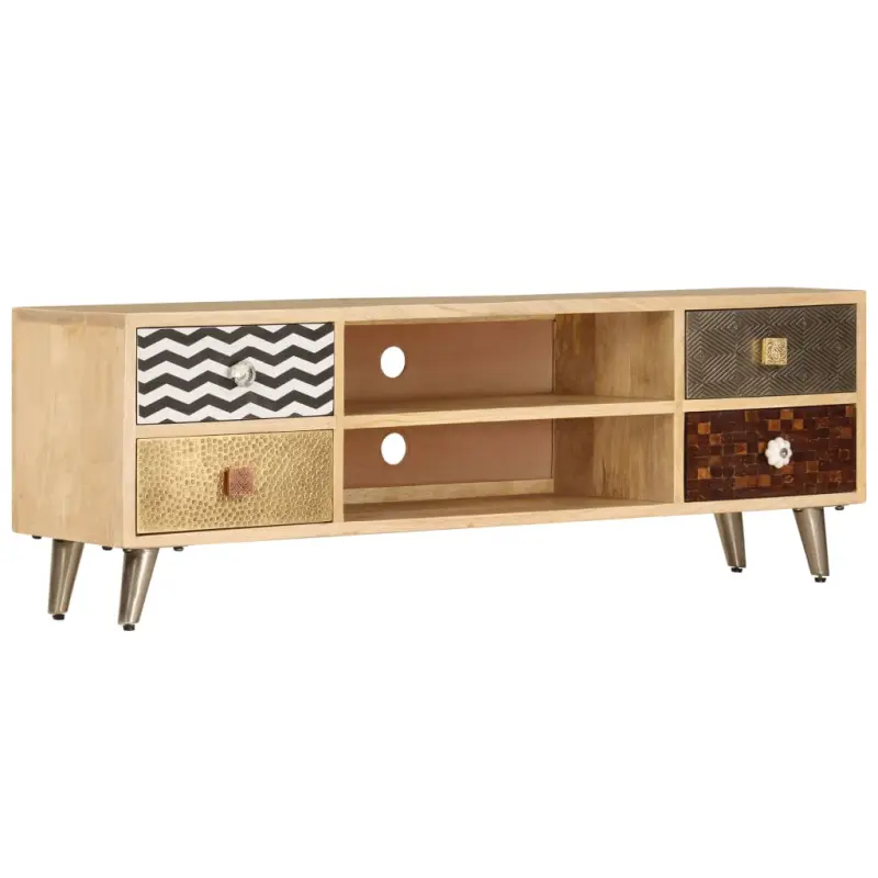 Szafka pod TV, 120x30x40 cm, lite drewno mango