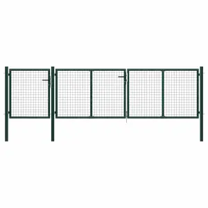 Brama ogrodowa stalowa 400x75 cm zielona