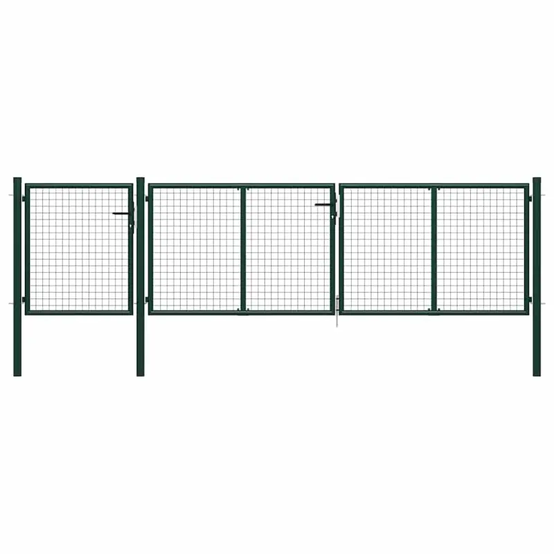 Brama ogrodowa stalowa 400x75 cm zielona