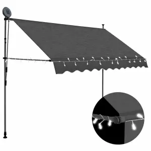 Ręcznie zwijana markiza z LED, 250 cm, antracytowa