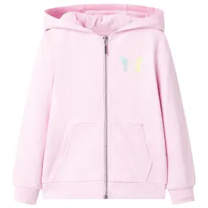 Bluza dziecięca z kapturem, jasnoróżowa, 116