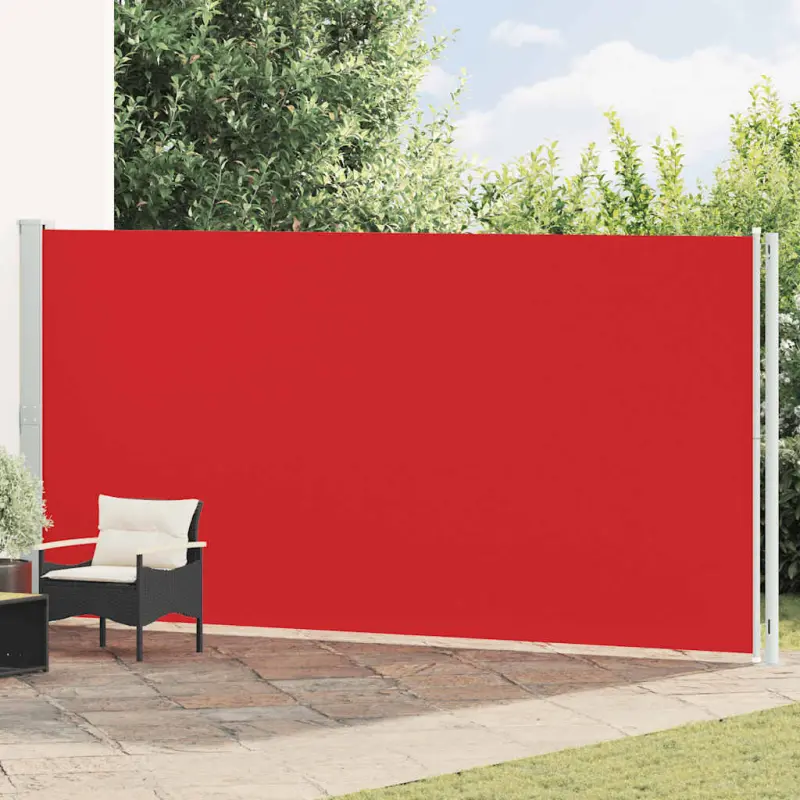 Zwijana markiza boczna na taras, 200x600 cm, czerwona