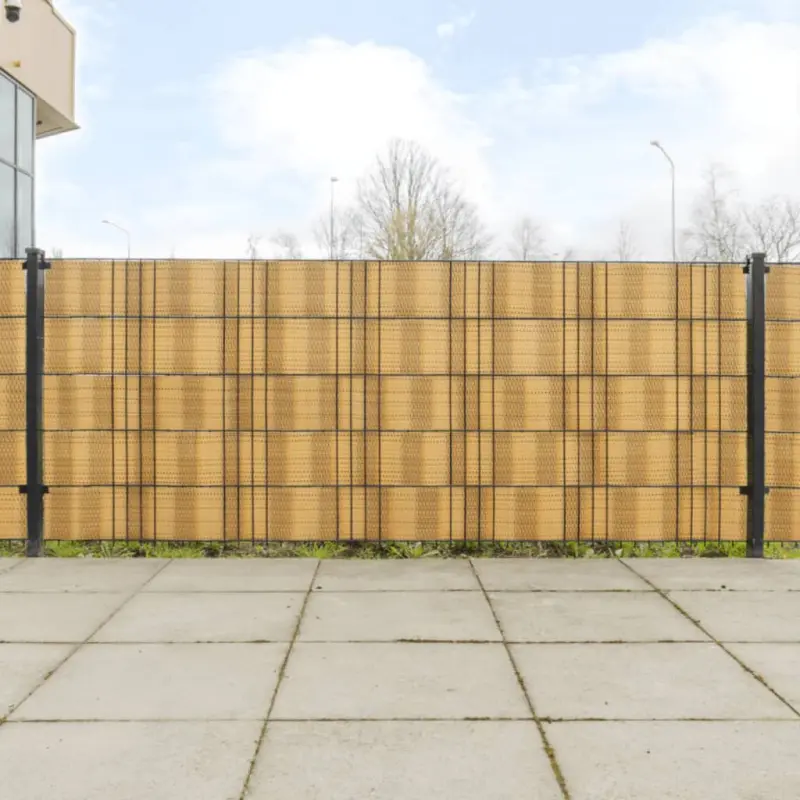 Parawany balkonowe, 10 szt., jasnobrązowe, 255x19 cm, rattan PE