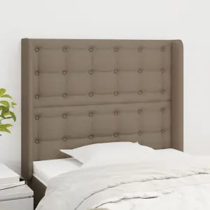 Zagłówek uszak, taupe, 103x16x118/128 cm, tkanina