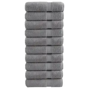 Ręczniki premium, SOLUND, 10 szt., szare, 50x100 cm, 600 g/m²