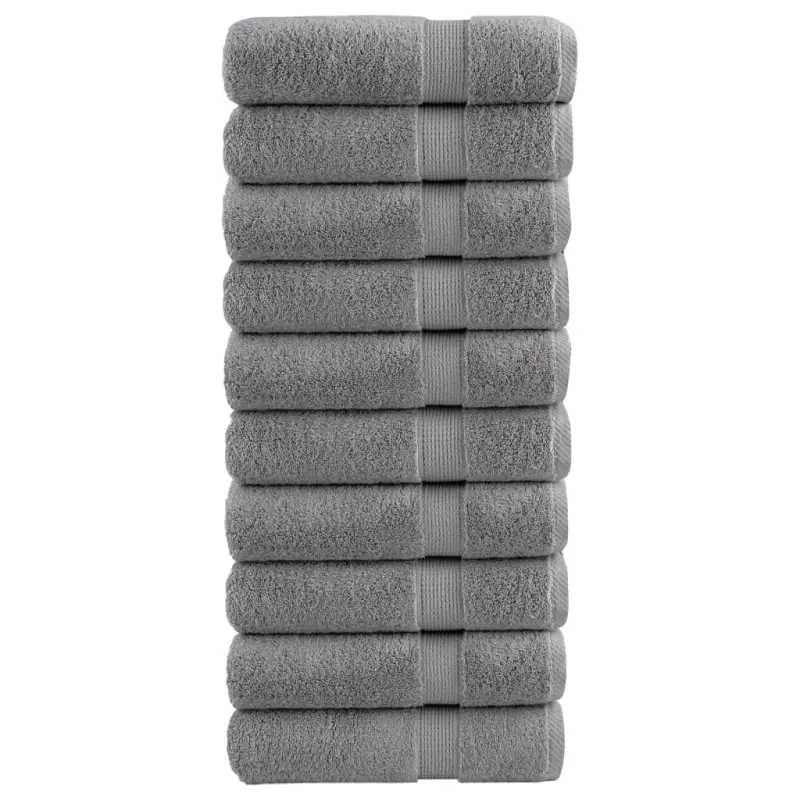 Ręczniki premium, SOLUND, 10 szt., szare, 50x100 cm, 600 g/m²