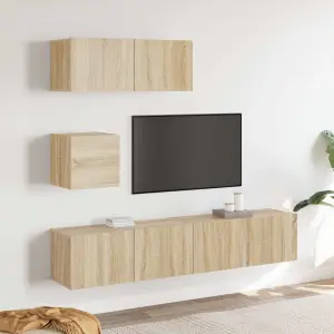 Zestaw 4 szafek telewizyjnych, dąb sonoma