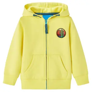 Bluza dziecięca z kapturem i zapięciem na zamek, jasnożółta, 104