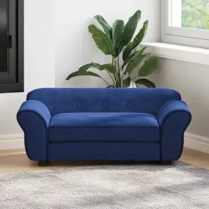 Sofa dla psa, niebieska, 72x45x30 cm, pluszowa