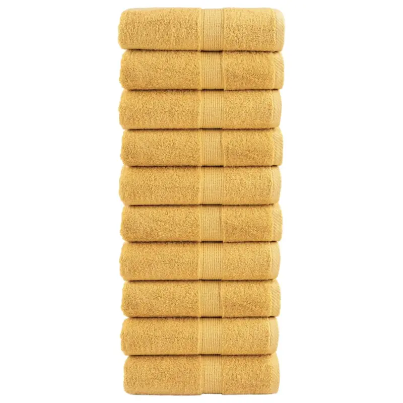 Ręczniczki premium, SOLUND, 10 szt., złote, 30x50 cm, 600 g/m²